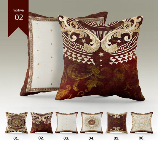 "Paris" cushion covers set • Art Gift • Exclusive Baroque Retro Classic Gold-Red design Pillow Covers • different sizes