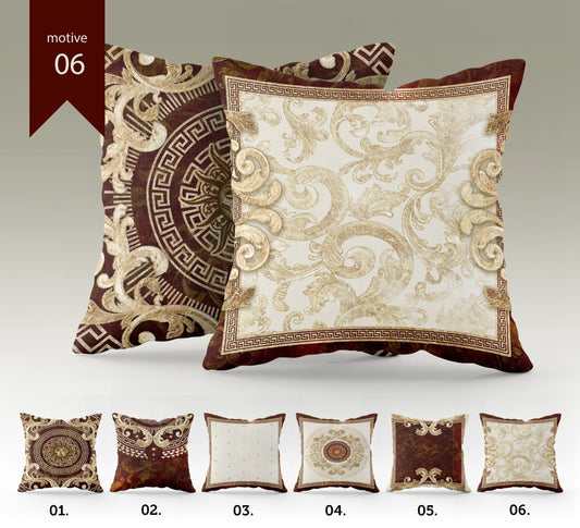 "Paris" cushion covers set • Art Gift • Exclusive Baroque Retro Classic Gold-Red design Pillow Covers • different sizes