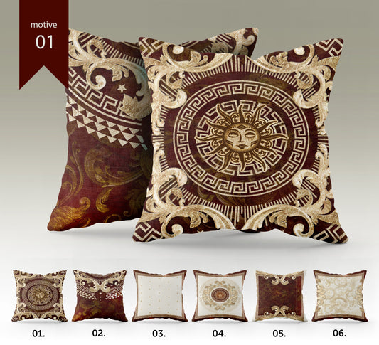 "Paris" cushion covers set • Art Gift • Exclusive Baroque Retro Classic Gold-Red design Pillow Covers • different sizes