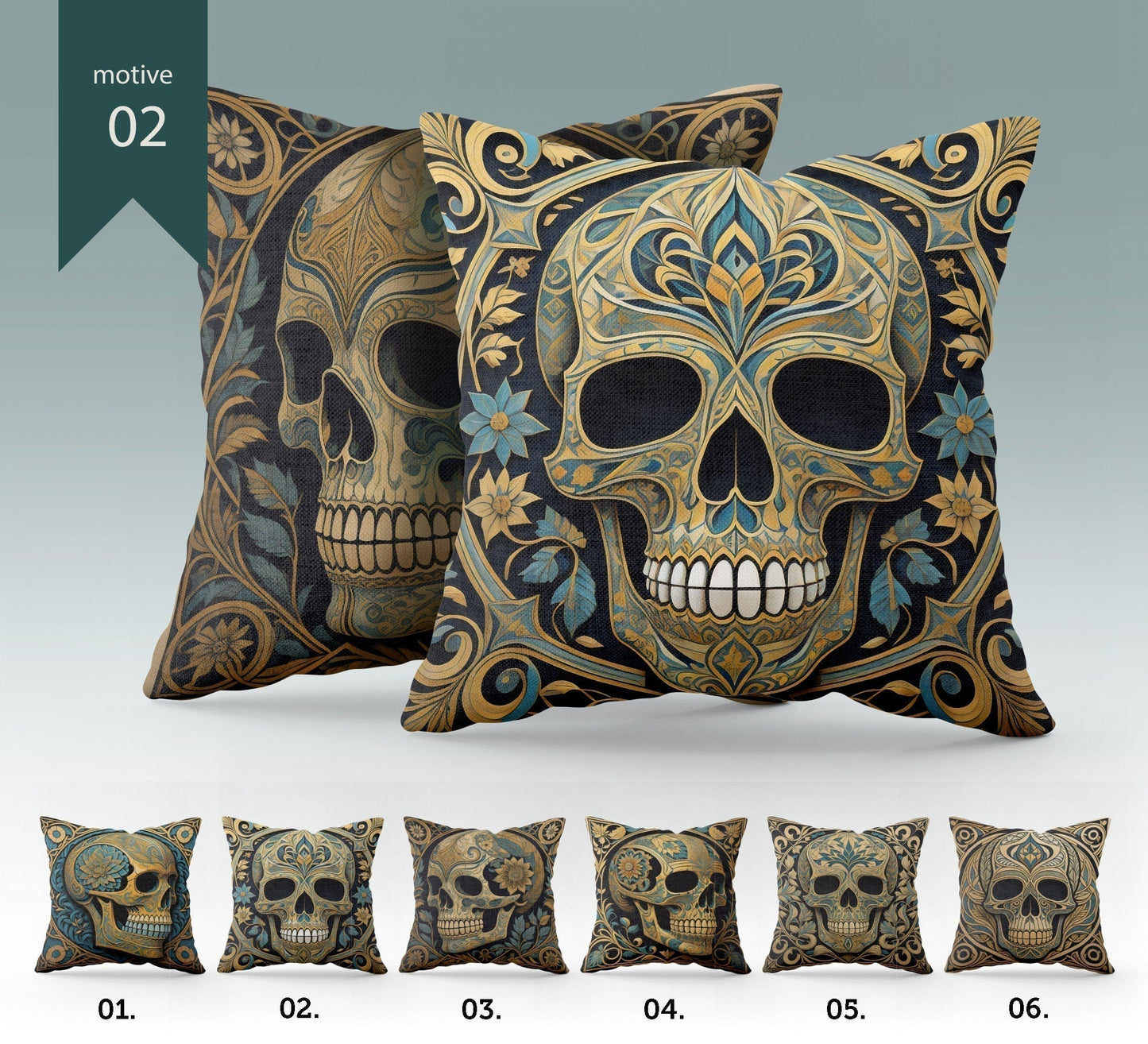 "Ghost" cushion covers set • Art Gift • exclusive gothic design pillow covers • different sizes