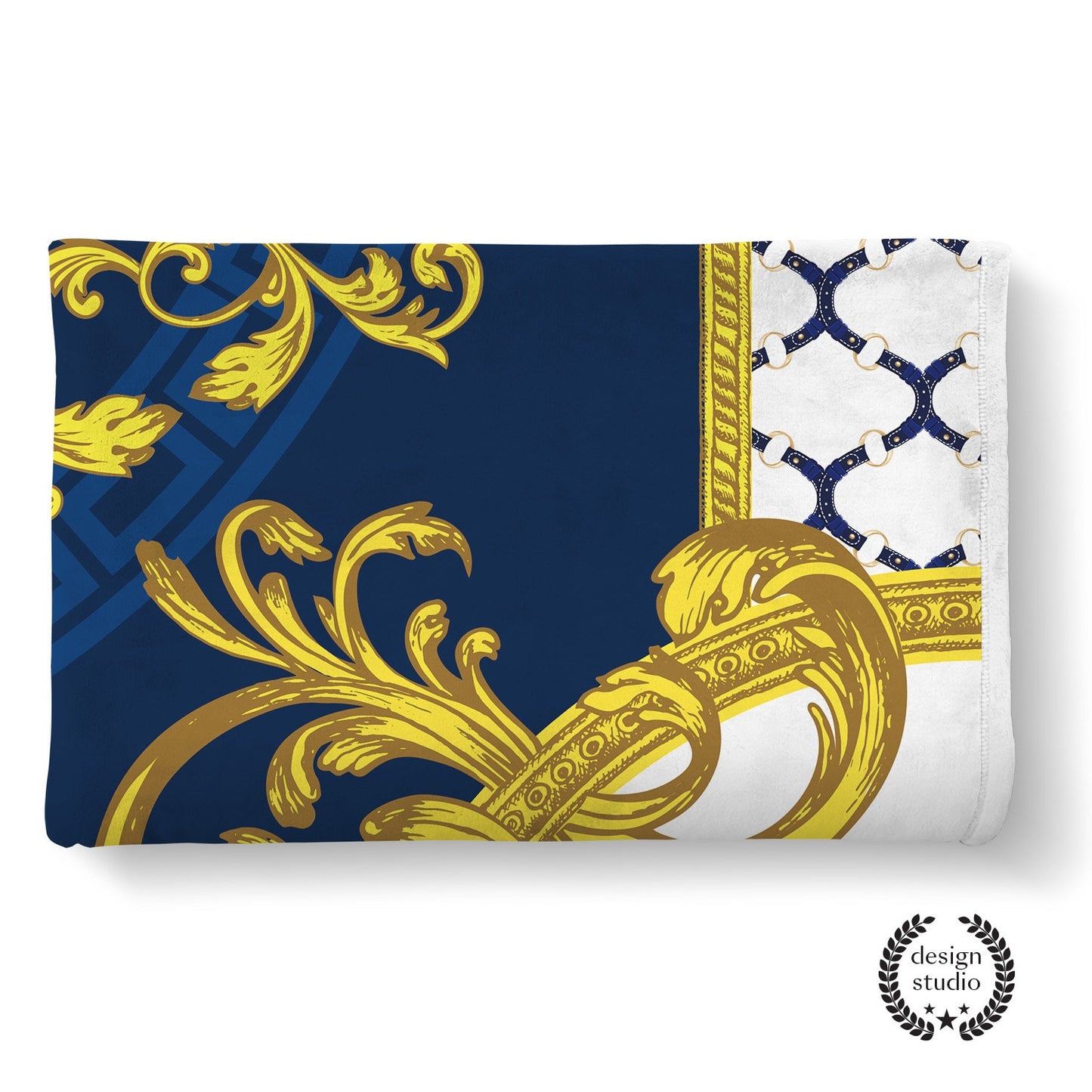 Customized  exclusive baroque blue-red retro design Blanket Sofa • Logo in center • Quilt • Bedspread