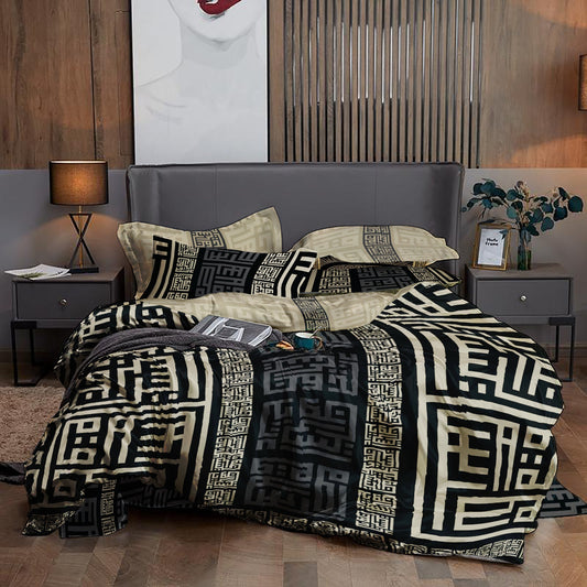 Silk bedding set "Bali"• eccentric Greek style reversible design • set 4 pcs