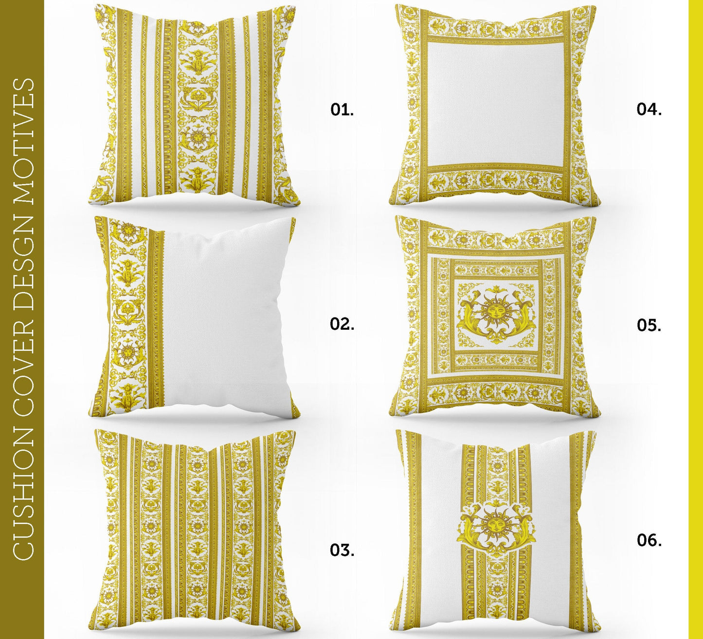 "Sunlight" set cushion covers • Exclusive Baroque Retro design Pillow Covers • Art Gift • different sizes