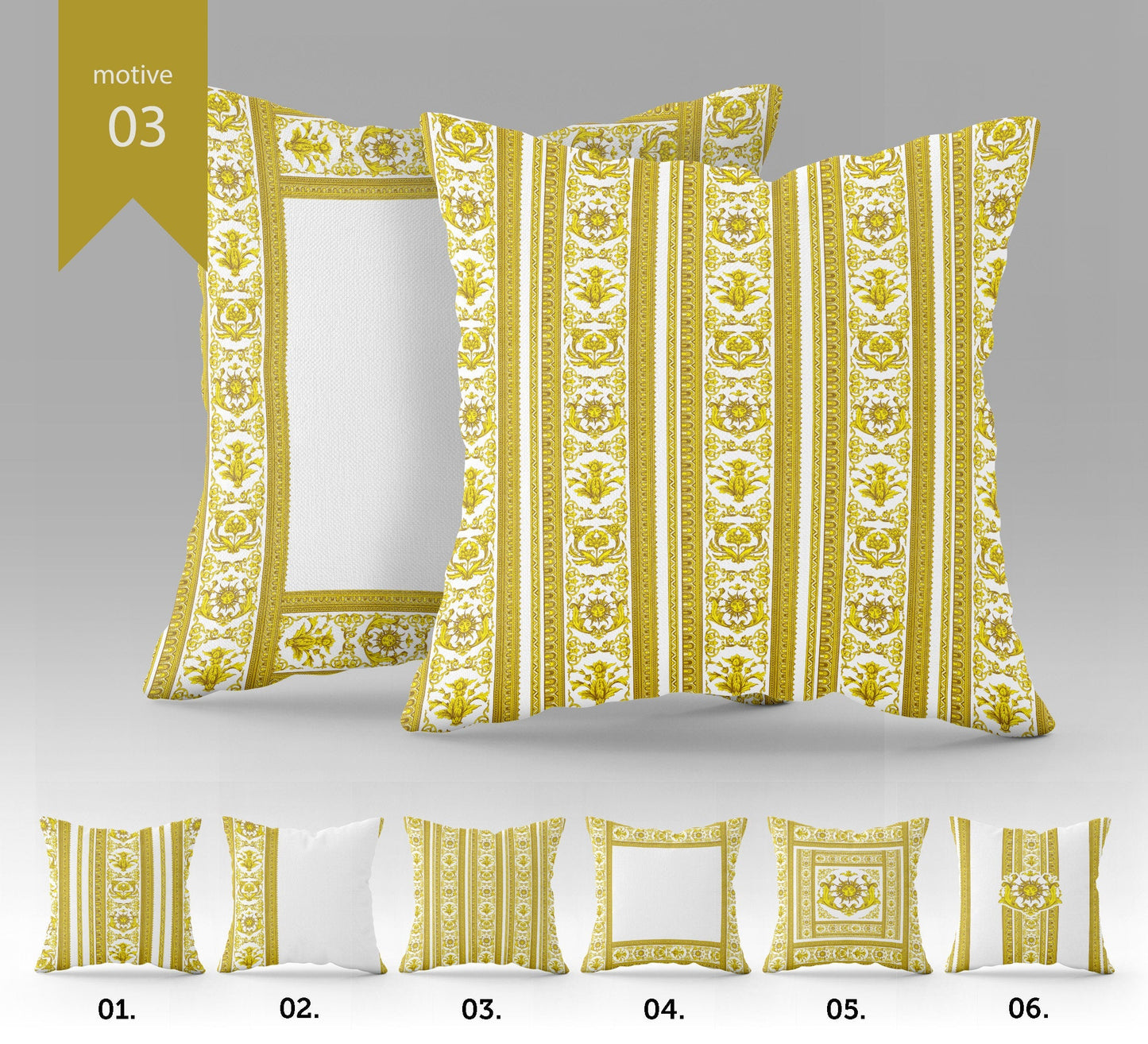 "Sunlight" set cushion covers • Exclusive Baroque Retro design Pillow Covers • Art Gift • different sizes