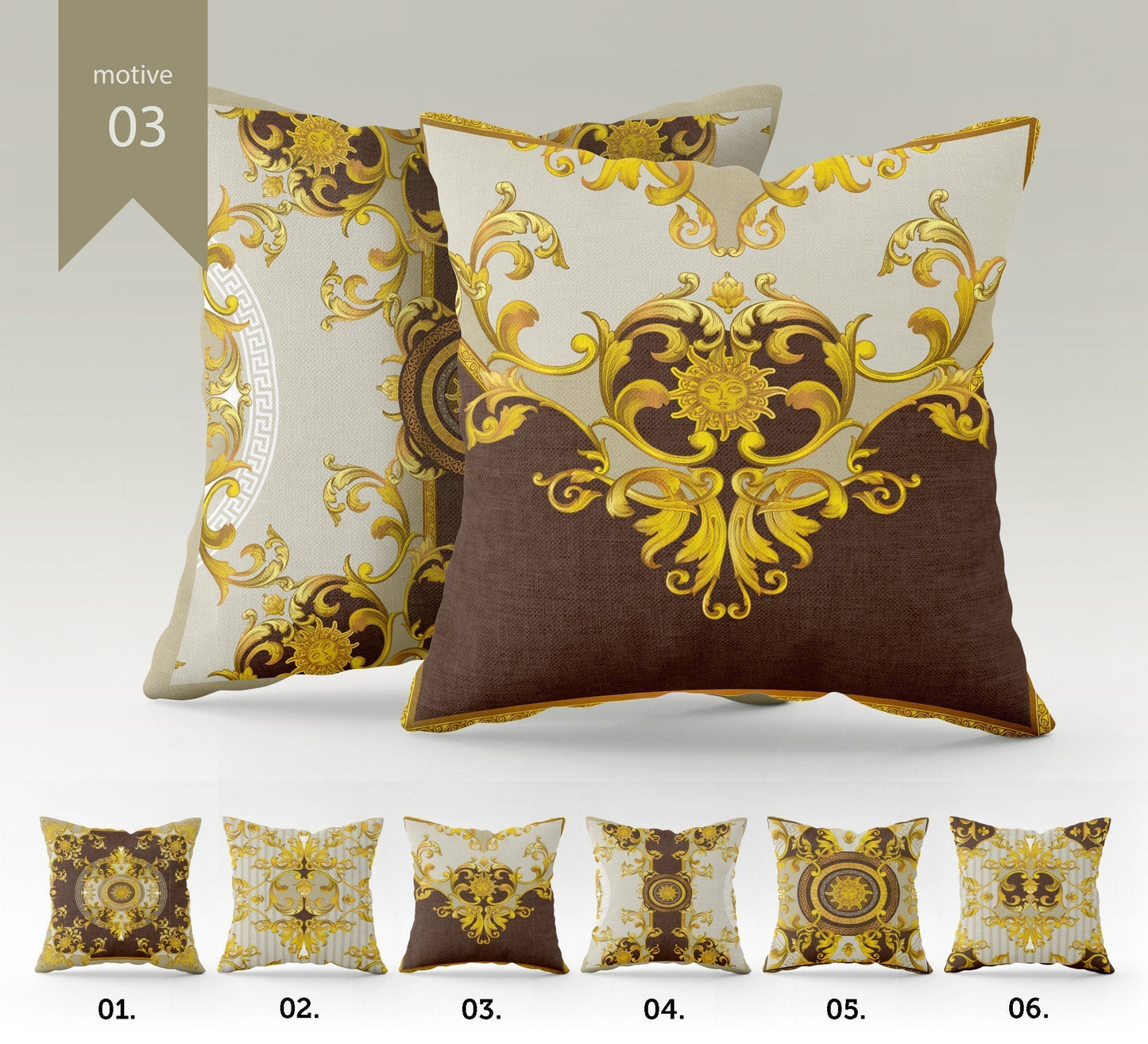 "Alice" cushion cover set • Art Gift • exclusive baroque classic design pillow covers • different sizes
