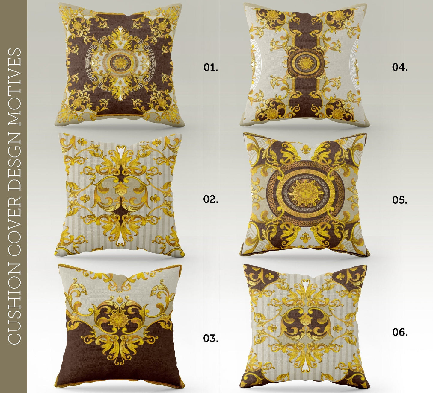 "Alice" cushion cover set • Art Gift • exclusive baroque classic design pillow covers • different sizes