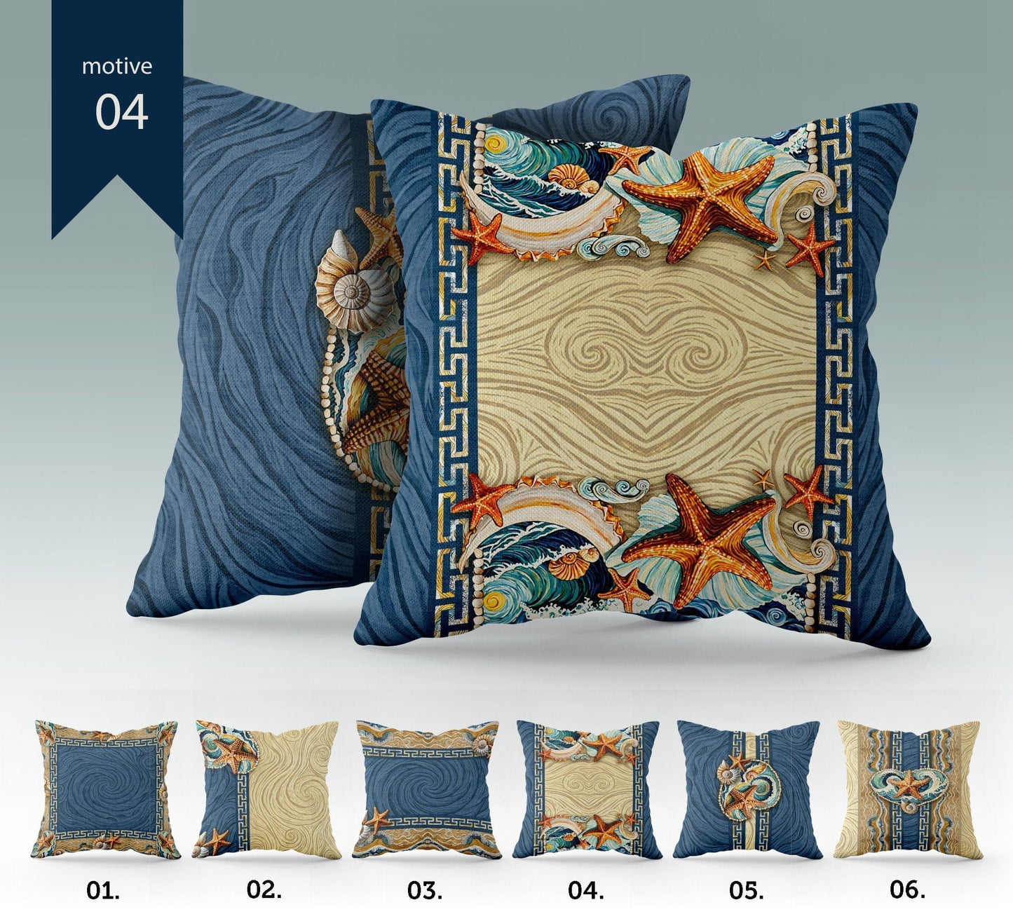 "Begur" cushion covers set • Art Gift • exclusive sea design pillow covers • different sizes