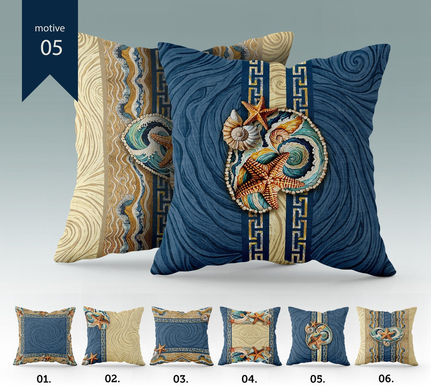 "Begur" cushion covers set • Art Gift • exclusive sea design pillow covers • different sizes