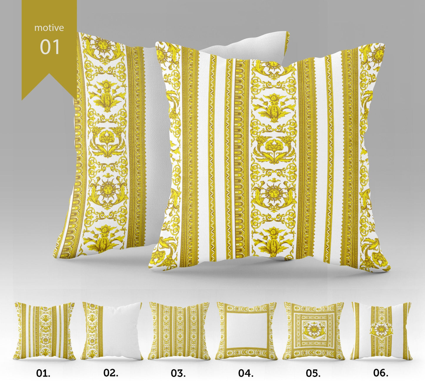 "Sunlight" set cushion covers • Exclusive Baroque Retro design Pillow Covers • Art Gift • different sizes