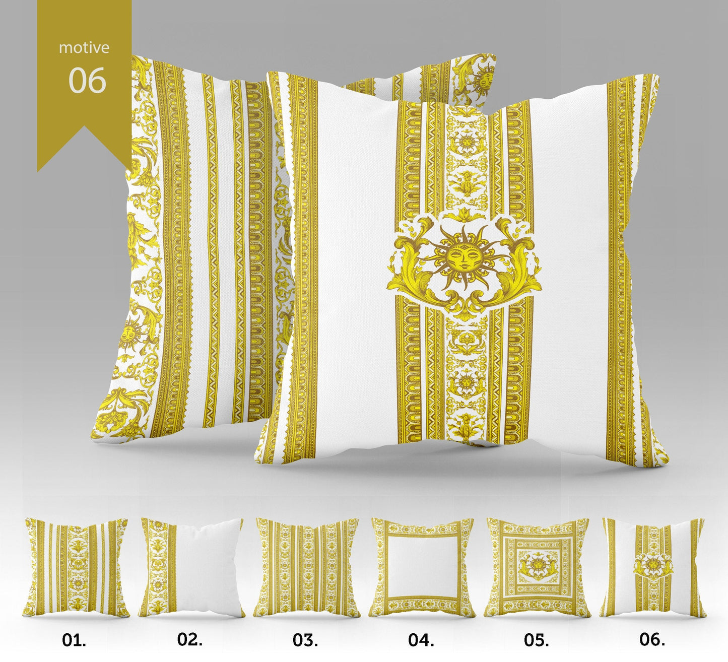 "Sunlight" set cushion covers • Exclusive Baroque Retro design Pillow Covers • Art Gift • different sizes