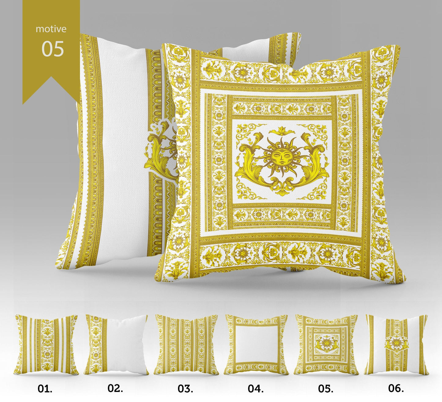 "Sunlight" set cushion covers • Exclusive Baroque Retro design Pillow Covers • Art Gift • different sizes