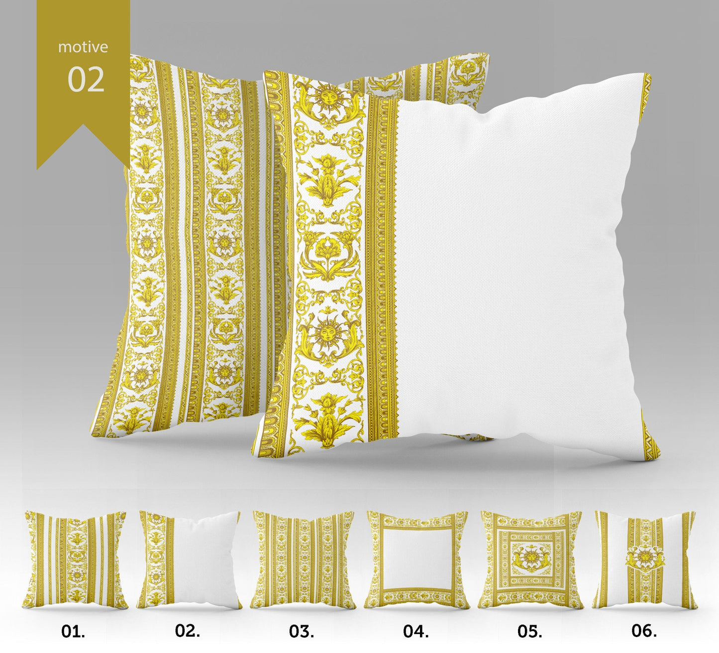 "Sunlight" set cushion covers • Exclusive Baroque Retro design Pillow Covers • Art Gift • different sizes