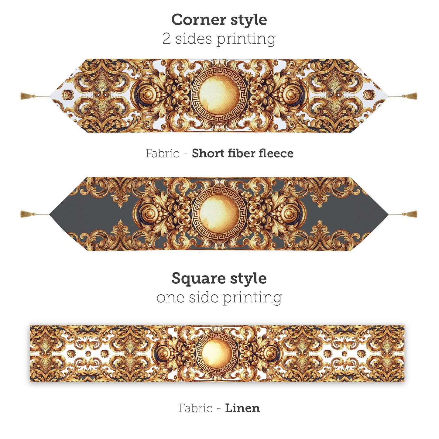 Table runner Baroque Exclusive customized style design "LUISA"  • Your logo