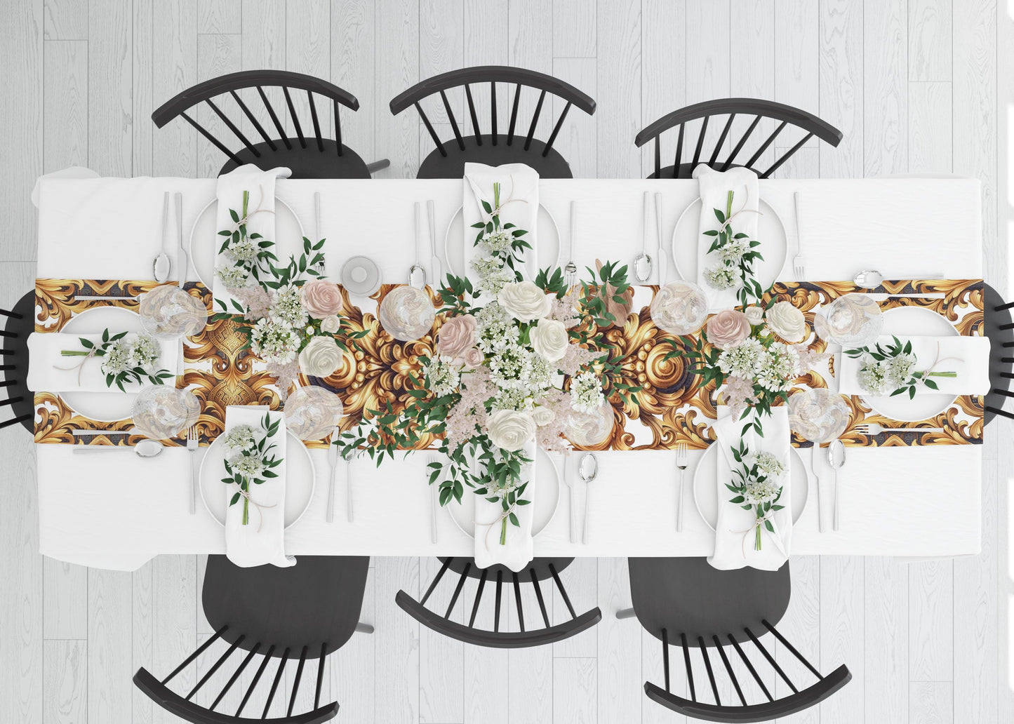 Table runner Baroque Exclusive customized style design "LUISA"  • Your logo