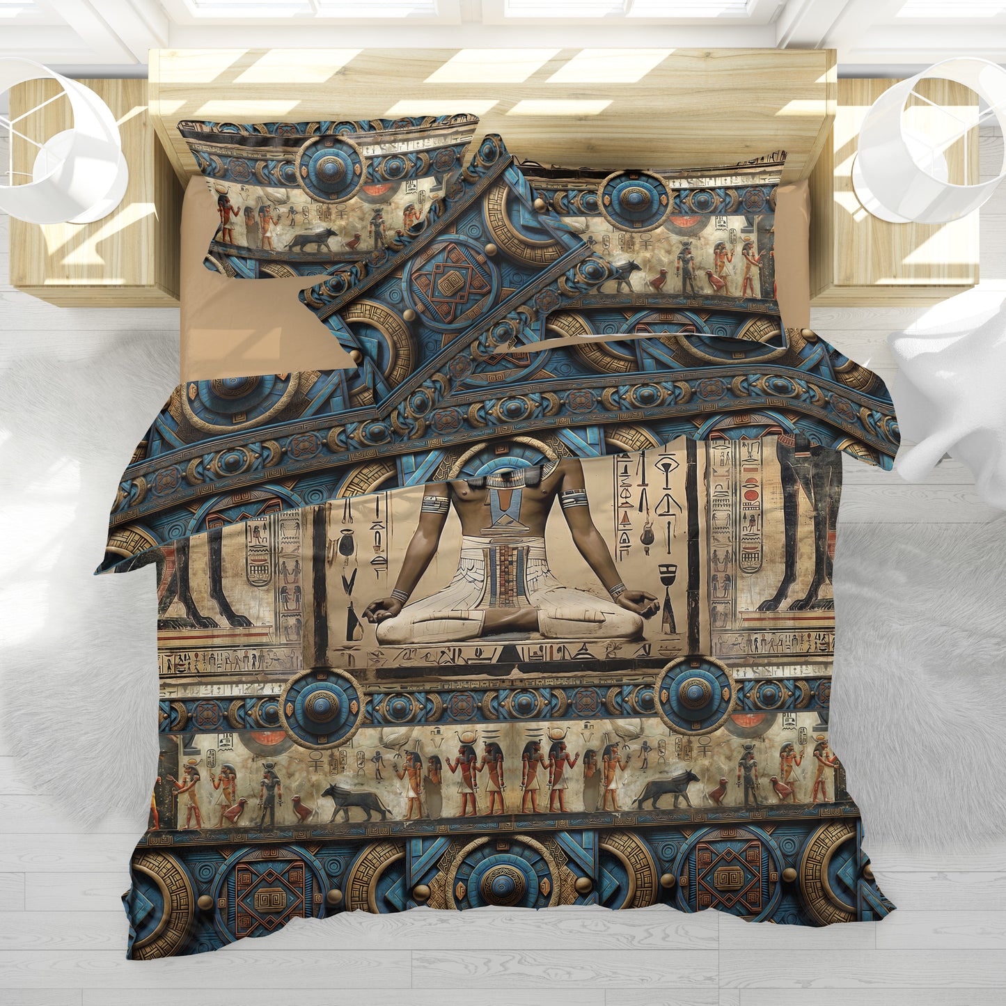 Bedding set "Luxor"• eccentric Pharaoh Egyptian style reversible design