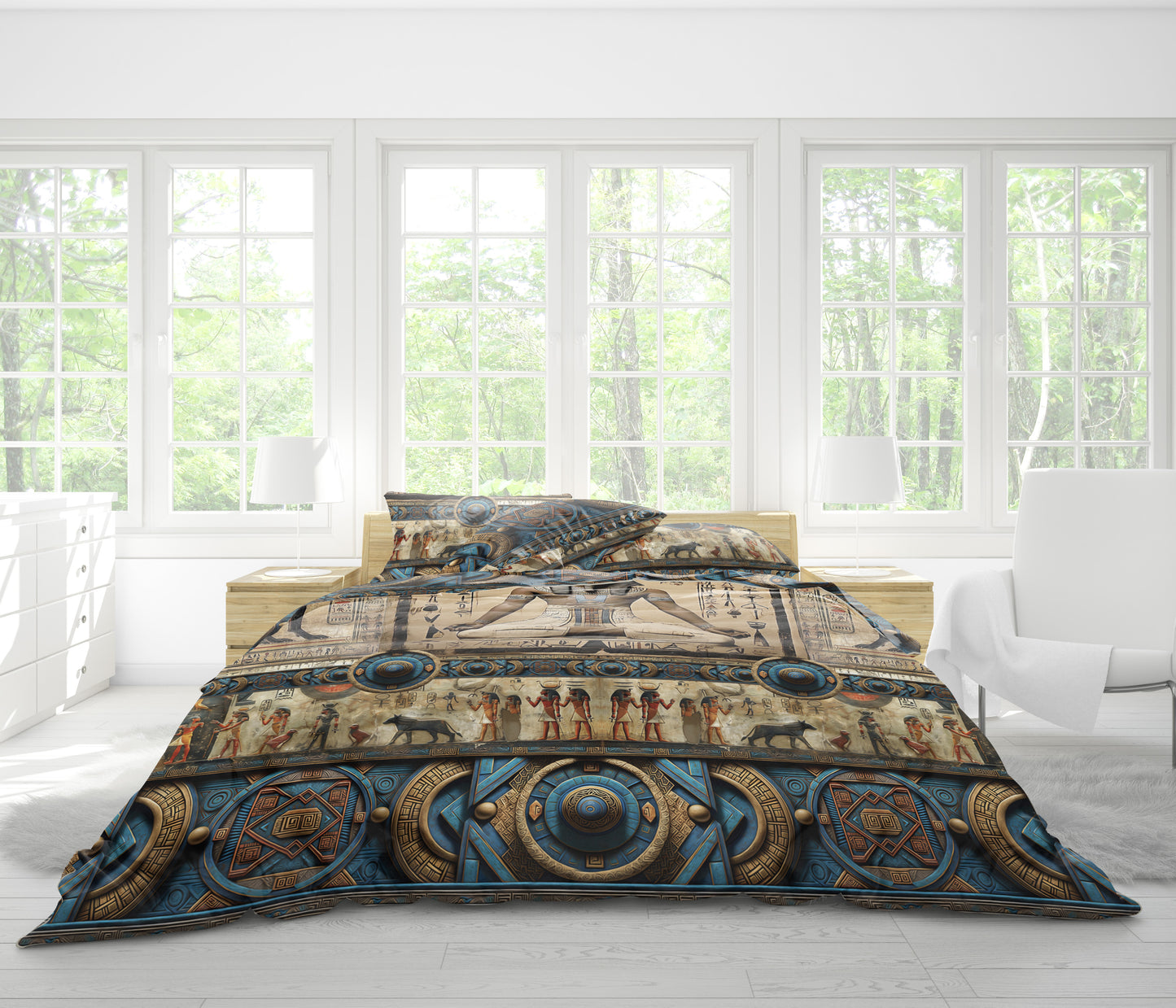 Bedding set "Luxor"• eccentric Pharaoh Egyptian style reversible design