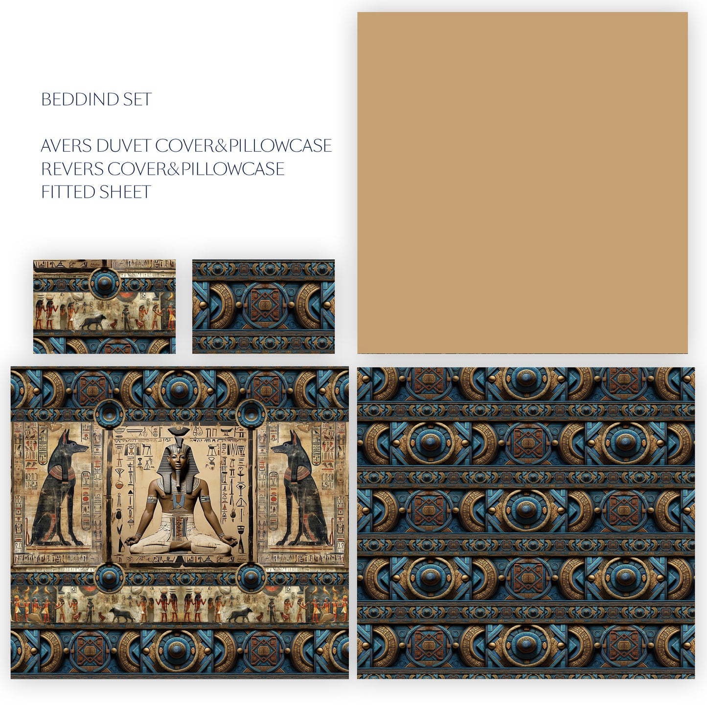 Bedding set "Luxor"• eccentric Pharaoh Egyptian style reversible design