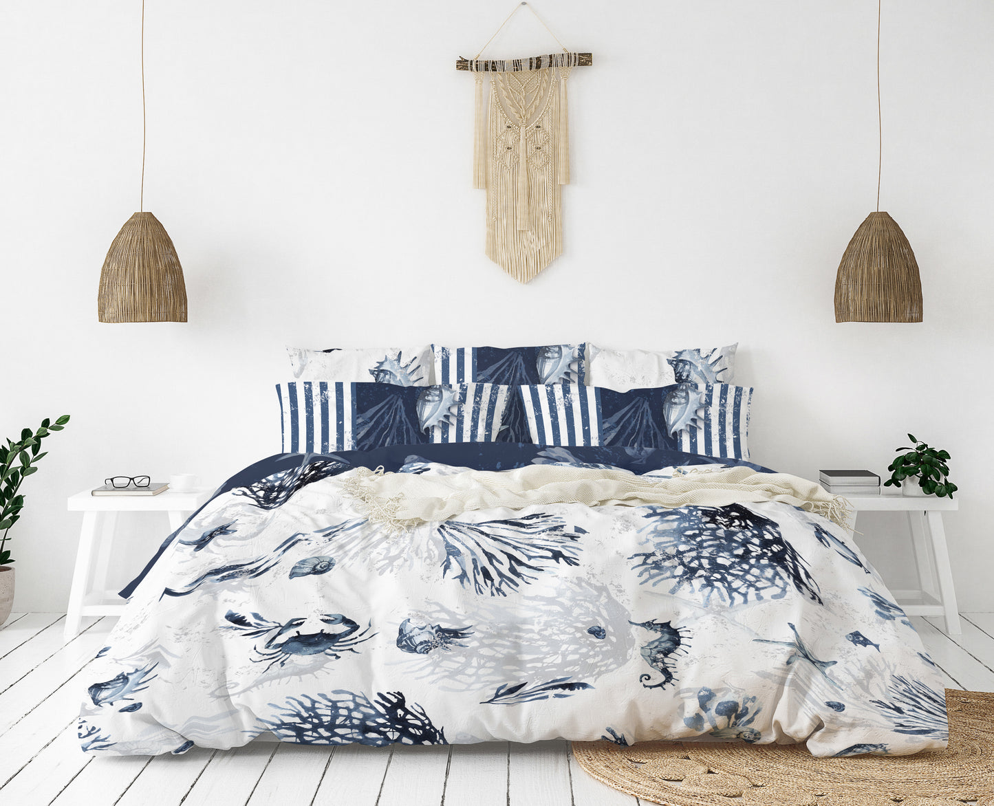 Bedding set "Jili" • Romantic reversible sea design