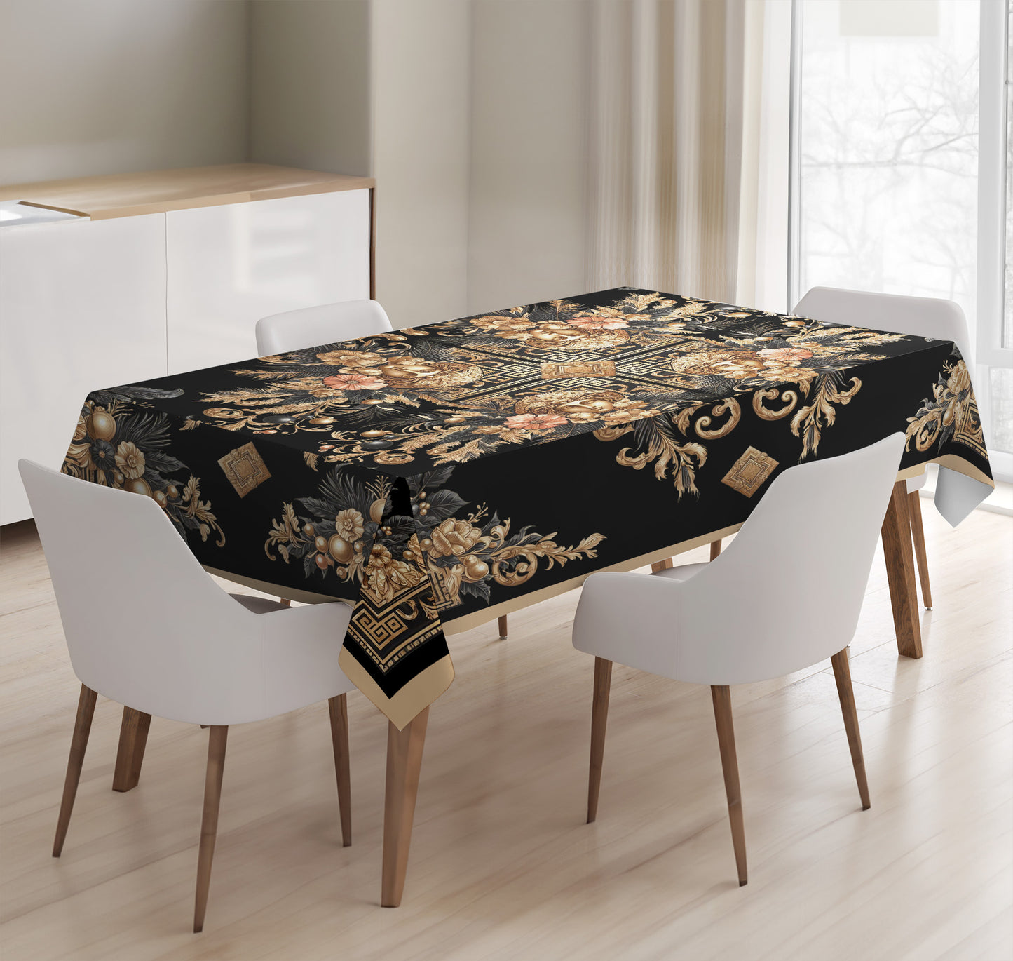 Tablecloth Baroque-paint • original Christmas customized design "Sasha"  =• polyester • 100% cotton • faux silk